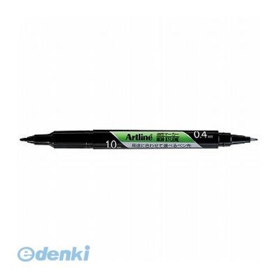 シヤチハタ K-041Tクロ アートライン油性ツイン0．4／1．0 黒