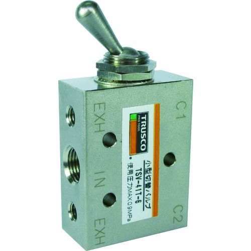 【即納在庫品】「直送」トラスコ TRUSCO TSV-41T-6 4方向小型切替バルブ　5ポート　1／8　トグルレバータイプ