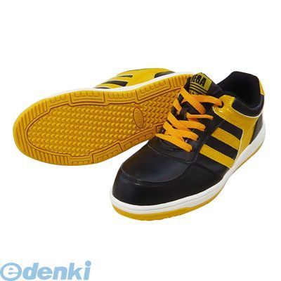 (LINEクーポン有)喜多 KITA 4931530515541 ブラック×イエロー 25．5 セーフティスニーカー MK7790