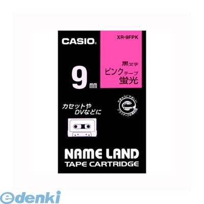 (LINEクーポン有)カシオ計算機 XR-9FPK ネームランド用テープカートリッジ【本体色-蛍光ピンク 黒文字】【蛍光テープ 5．5m】【1巻5．5m】XR9FPK 桃に黒文字 NAME LAND