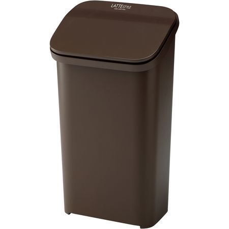 翌日出荷 直送 代引不可・他メーカー同梱不可 リス 4971881167174 ゴミ箱 ラテスタイル プッシュダストボックス 19L ブラウン【キャンセル不可】