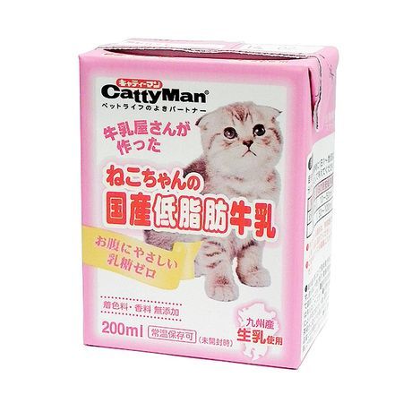 ドギーマン 49195248 ねこちゃんの国産低脂肪牛乳 200ml