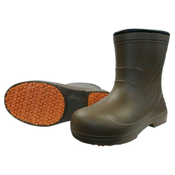 (LINEクーポン有)喜多 KITA 4931530565355 柔らかいEVAラバー安全ショートラバーブーツ KR7050 ブラウ..