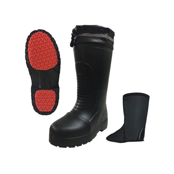 (LINEクーポン有)富士手袋工業 FUJITE 4907534162562 RE−6256 防寒ラバーセーフかるなが 樹脂先芯 黒 3L