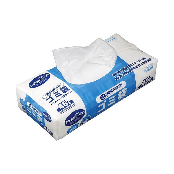 スマートバリュー N116J-45 ゴミ袋CP LDD白半透明 45L30枚(3.0)