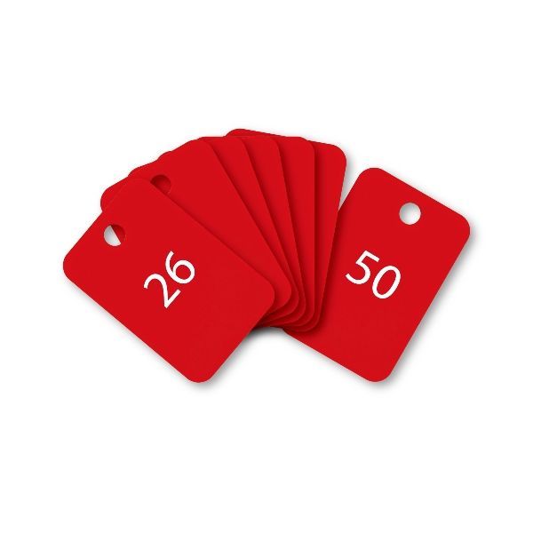 オープン工業 BF-55-RD スチロール番号札 四角 26〜50 赤 BF55RD