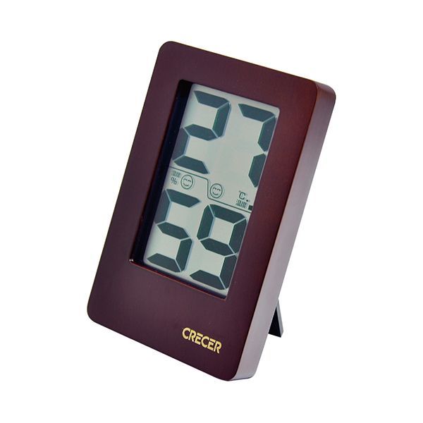 4955286808870 CRECER 天然木デジタル温湿度計 CR−2200C クレセル ブラウン 作業工具 温度湿度計