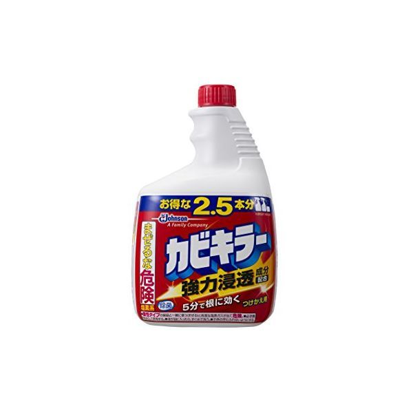 こちらの商品は、ご注文後納期確定まで約8日かかります。【商品説明】成分次亜塩素酸塩、水酸化ナトリウム(0.5%)、界面活性剤(アルキルアミンオキシド)、安定化剤液性:アルカリ性メーカー:ジョンソン(株)カビキラー独自の成分がカビの根まで強力に浸透