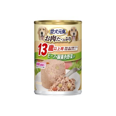 Premium - ユニ・チャーム 4520699672082 愛犬元気 缶13歳以上用ビーフ・緑黄色野菜入り 375g