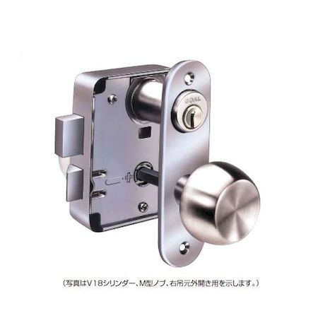 【商品説明】●取付可能扉厚：36〜40mm●シリンダー：V18シリンダー●握玉（ノブ）：M型●勝手：左吊元　外開き●キー本数：3本