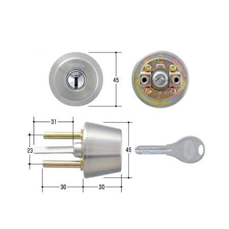 【商品説明】●シリンダーの名称：V18シリンダー●本体数量：1個●附属キー本数：3本●色/仕上げ：ステンレス・ヘアーライン●仕上げ記号：11●対応扉厚：30〜43mm●取替用シリンダー