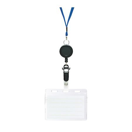 ソニック NF-412-B 【5個入】 リール式吊下名札 青 チャックタイプ NF412B リール式吊下げ名札 ツリサ..