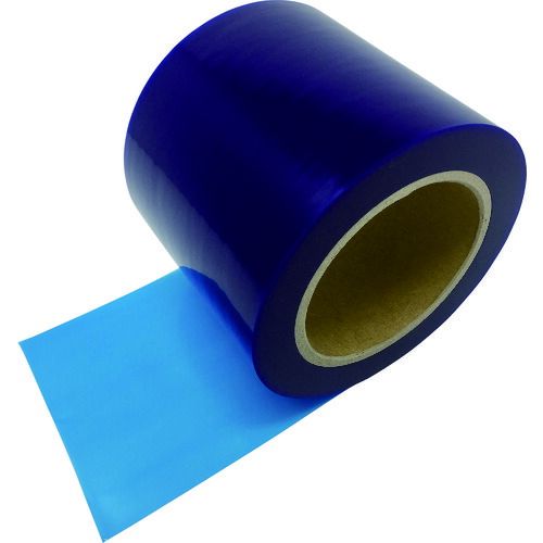 【特長】●貼付し易く、剥がし易い水系粘着剤を使用したテープです。●粗面板にも貼付けしやすいテープです。●低温接着性に優れます。●有機溶剤を使用しない水系粘着剤を使用した環境に優しいテープです。【用途】●ステンレスやアルミ、カラー鋼板などの金属板や樹脂板などの運搬・軽加工時の保護。【仕様】●色：青●幅(mm)：100●長さ(m)：100●厚さ(mm)：0.06【仕様2】●粘着力：1.2N／10mm【材質／仕上】●基材：ポリエチレン●粘着剤：アクリルエマルジョン系【原産国】日本
