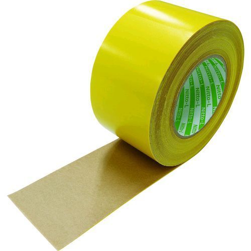 【特長】●コシのある基材と強力な粘着剤を使用しているため、粗面にもよく追従します。●耐摩耗性、耐久性に優れた厚手タイプです。●テープ表面に汚れが付いても拭き取りやすくなっています。●貼付け直後から使用・通行ができます。【用途】●屋内用。●工場や倉庫などの区画標示、通路標示用。【仕様】●色：イエロー●幅(mm)：75●長さ(m)：10●厚さ(mm)：0.91【仕様2】●粘着力：14.58N/20mm●引張強度：193.2N/10mm●切断にはカッターが必要【材質／仕上】●基材:塩ビフィルム●粘着剤:ゴム系(無溶剤)【原産国】日本