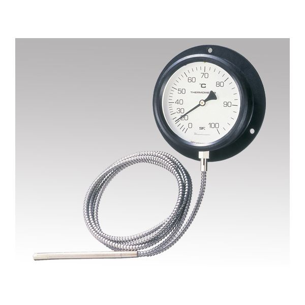 【商品説明】【特徴】感温部は取り付けネジ無しの投げ込み型です。【仕様】型番：VB-100P　No.4300-01●測定範囲：0〜100℃●最小目盛(℃)：5（0〜30℃）・2（30〜100℃）●材質：ケース／6ナイロン・ガラス30％、透明板／ガラス、リード／銅（CuT）・ニッケルメッキ●サイズ：ケース／φ110mm、感温部／φ8×100mm●リード長：2m●重量：約360g●防滴【仕様】●コード番号：4300-01