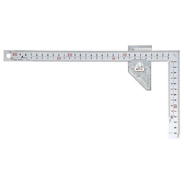 シンワ測定 12486 曲尺用ストッパー金属製付 厚手 30cm