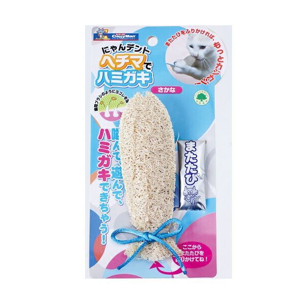 (LINEクーポン有)ドギーマン 4976555844405 にゃんデントヘチマでハミガキさかな