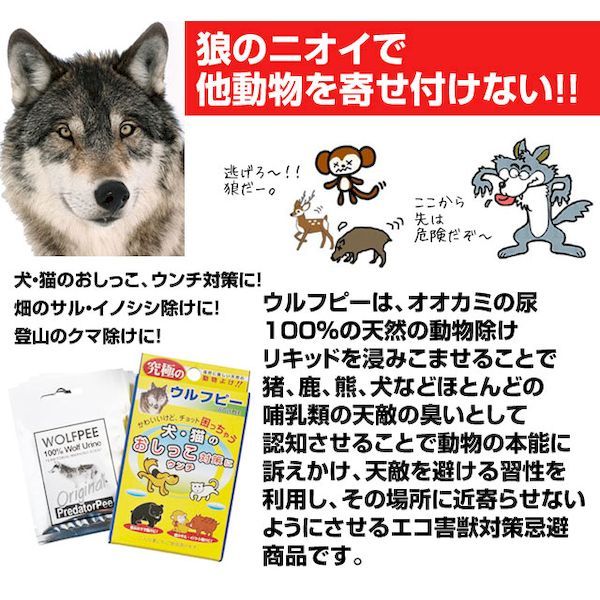 K10829-1 害獣忌避用品 ウルフピー 4枚入