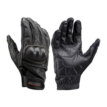 デイトナ DAYTONA 18911 バイク用 グローブ Sサイズ ブラック カウレザー パンチングメッシュ プロテクト タッチパネル対応 春夏秋 本革 HBG−130