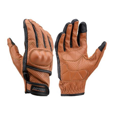 デイトナ DAYTONA 18916 バイク用 グローブ Mサイズ ブラウン カウレザー パンチングメッシュ プロテクト タッチパネル対応 春夏秋 本革 HBG−130