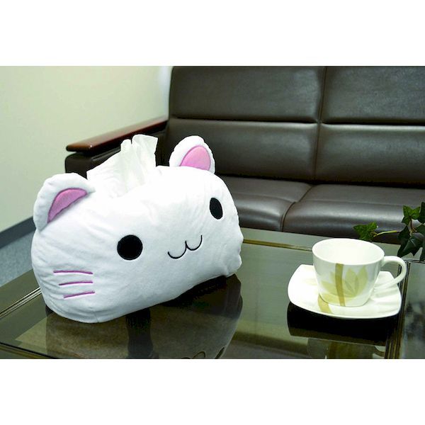 K11833-2 ねこ顔ティッシュカバー 白猫
