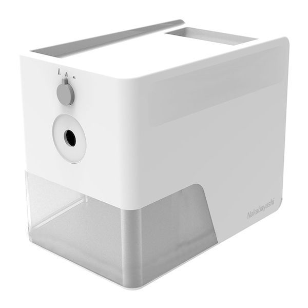 【商品説明】持ちやすいデザイン。天面と側面に指掛かりがあり、本体を持ってゴミ箱の上でくずケースを引き出せば、もうリビングテーブルや学習デスクを汚す心配はありません。天面トレー。置き場に困る短くなった鉛筆やクリップ用の小物置きです。置いた鉛筆は、ハンディー削りや鉛筆ホルダーなどを使って最後まで大切にお使いください。芯先太さ調整3段階。状態が一目で分かる前面配置の芯先調整です。置き場を選ばないスリムコンパクト設計。六角／丸／三角の木質鉛筆対応。自動折芯排出機能安全オートストップ機能ムダ削り防止機能オーバーヒート防止機能