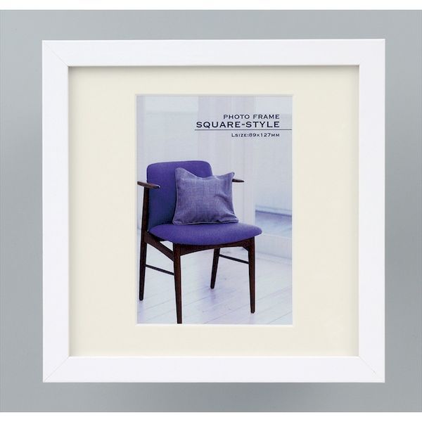 木框 - ナカバヤシ フ-TQW-101-W 木製スクエアフレーム／L／ホワイト