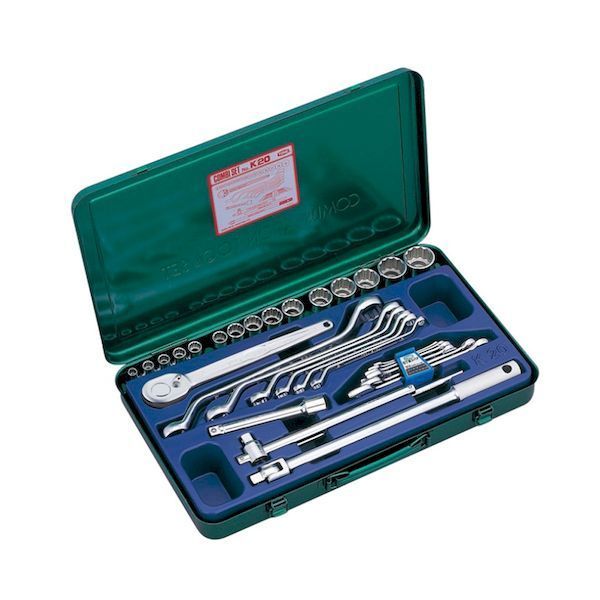 【即納在庫品】「直送」前田金属工業 TONE K20 整備用工具セット コンビネーションツールセット 軽作業用 シルバー 32点セット