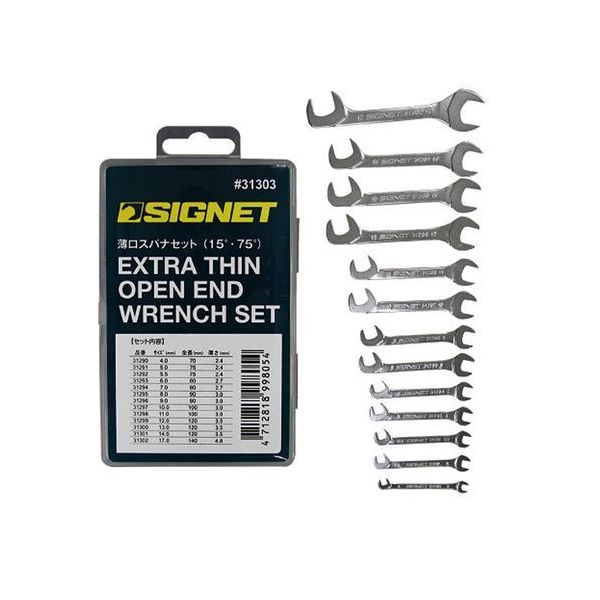 (LINEクーポン有)シグネット SIGNET 31303 薄口スパナセット