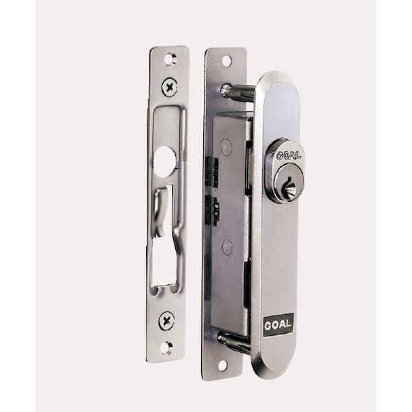 【商品説明】施錠時、戸の引き付け・引き分けができるクレセント鎌を使用した引違戸錠です。【仕様】●シリンダー：6本ピンシリンダー●取付可能扉厚：25mm以上〜33mm未満●室外側：シリンダー●チリ寸法：4〜8mm●キー3本付【特長】●戸の引き付け・引き分けが可能。クレセント式の鎌が、2枚の戸を互いに引き付け・引き分けるので、戸のガタ付がなく施錠できます。●施錠状態は極めて頑丈。クレセント鎌の作動機構にはウォームギアーを使用。強力な力で戸を引き付け・引き分けて施錠するので、施錠状態は極めて頑丈