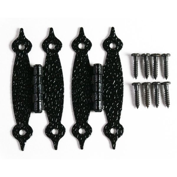 ハイロジック 4960983174838 WH-12 ウエスタン蝶番 EB柄蝶型 黒色【2個入】