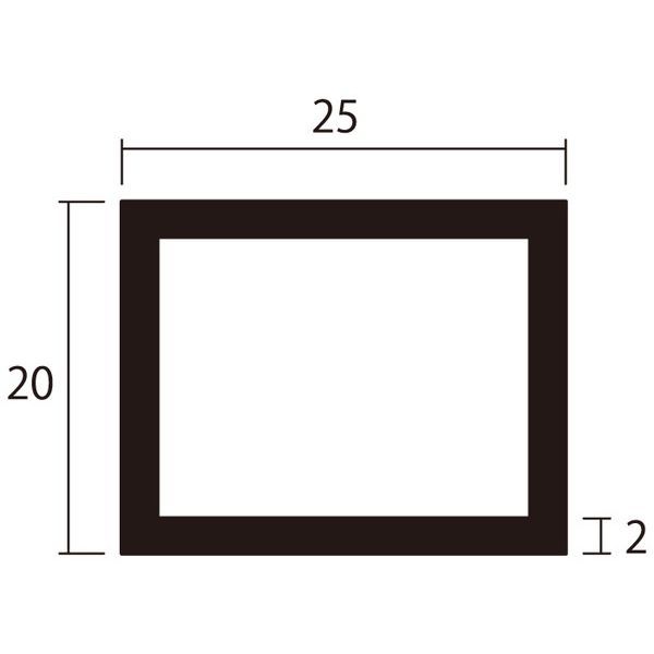 (LINEクーポン有)ハイロジック 4549396006358 3100635 アルミ角パイプ 1m 2．0x20x...