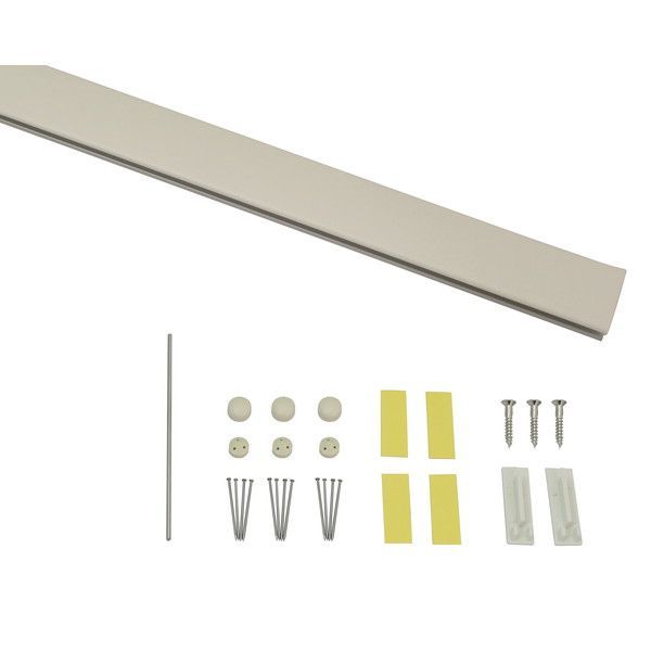 【商品説明】●650mm●木目調ホワイト●安全耐荷重：5kg●レールのみ額縁　壁　インテリア　ピクチャーレール