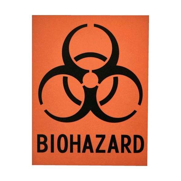 【即納在庫品】「直送」TRUSCO BS11085-OR バイオハザードステッカー 110x85mm 1組12枚入 BS11085OR