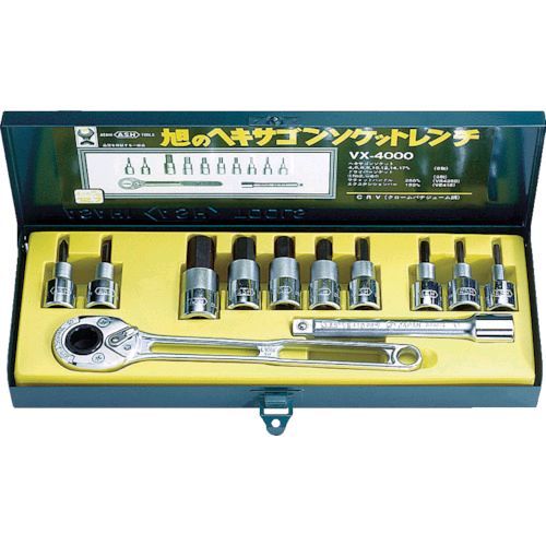 (LINEクーポン有)【即納在庫品】「直送」旭金属工業 ASAHI VX4000 ASH ソケットレンチ用ヘキサゴンソケ..