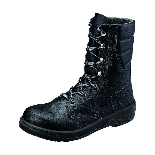 シモンメーカーお問い合わせ：0120-345-092【特長】●耐滑性に優れた靴底で歩行時の安全を確保します。●ロングライフデザイン賞受賞商品です。●足当たりを軽減したワイドACM樹脂先芯を採用しています。【仕様】●寸法(cm)：26.5●足幅サイズ：EEE●規格：JIST8101CI/S/P1/F2合格●色：ブラック●US(アメリカ)規格サイズ：9●UK(イギリス)規格サイズ：8●EU(ヨーロッパ)規格サイズ：41-42【仕様2】●JIS　T8101　CI/S/P1/F2合格●耐圧迫性荷重：10±0.1kN【材質／仕上】●甲被:牛革（型押ソフト）●先芯:ワイドACM樹脂●靴底:発泡ポリウレタン2層【原産国】日本