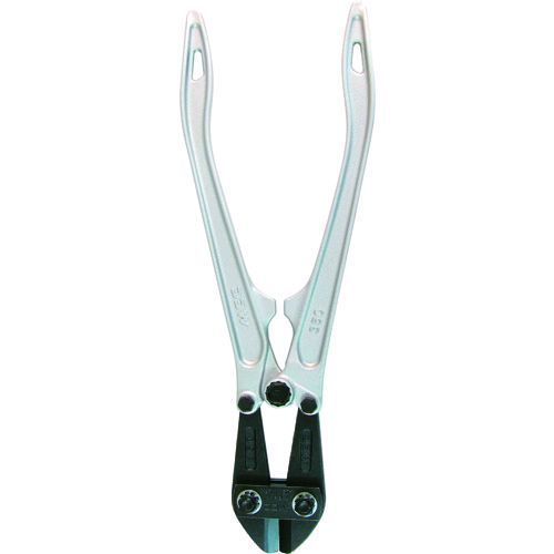 松阪鉄工所メーカーお問い合わせ：06-6747-6921【特長】●アルミ鍛造ハンドルの採用により30%軽量化しました。（当社従来品比）●ベストセラーMCCボルトクリッパーの切れ味、耐久性はそのまま、軽快アルミで作業能率アップします。●刃先のすき間調整は偏芯ボルトによるワンタッチ調整機構です。●替刃はBCと兼用です。【仕様】●切断能力(mm)HRB80軟線：φ6●切断能力(mm)HRC20硬線：φ6●全長(mm)：370●適合替刃：BCE0035【仕様2】●替刃はBCと兼用【材質／仕上】●ハンドル部：アルミニウム●刃部：特殊鋼【原産国】日本