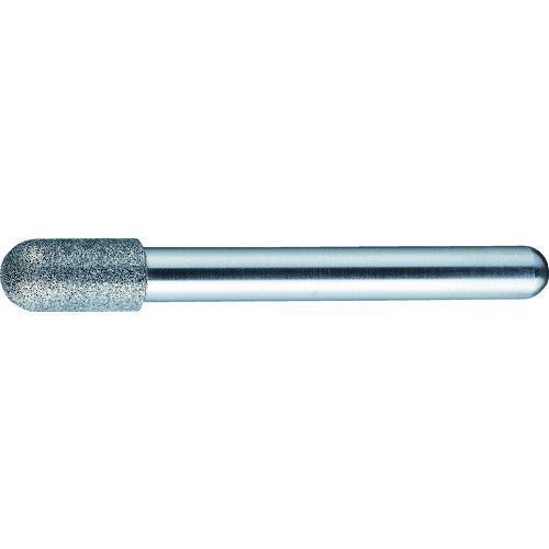 【特長】●乾式での使用は可能ですが、研削液を使用すれば精度・仕上がりが良くなり、切れ味・寿命も向上します。●形の良い天然ダイヤモンドを厳選使用しています。●独自の電着技術により、ダイヤモンド粒子は強固に固着されており長寿命を誇ります。●加工時間の大幅短縮を実現します。●豊かな仕上げ能力です。【用途】●適合被削材：超硬合金、ガラス、セラミック、ゴム、プラスチック、石材、コンクリート、フェライト、その他非鉄金属。【仕様】●粒度(#)：100●刃径(mm)：8.0●刃長(mm)：15.0●軸径(mm)：6●全長(mm)：60.0●形状：円柱先丸●最高使用回転数(rpm)：50000【注意】●作業時は必ず安全帽、安全メガネ等の保護具をご着用ください。【原産国】日本