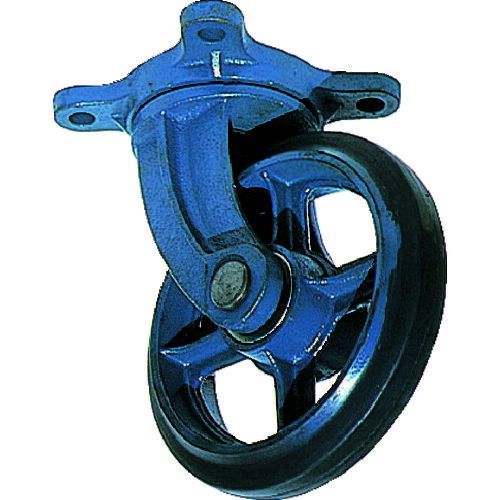 京町産業車輌メーカーお問い合わせ：076-251-0111【特長】●中荷重用鋳物タイプのキャスターです。●鋳物製のため、振動や音を吸収し、プレス製車輪と比べ許容荷重が高いです。●重量物搬送に適した鋳物タイプのキャスターです。【用途】●運搬用台車等に取り付けて使用します。【仕様】●許容荷重(daN)：215.6●許容荷重(kgf)：220●車輪径D(mm)：200●車輪幅(mm)：45●取付高H(mm)：255●取付座A(mm)：148●取付座B(mm)：148●取付ピッチX(mm)：115●取付ピッチY(mm)：115●取付穴径P(mm)：14●許容荷重(N)：2200【仕様2】●自在式【材質／仕上】●金具:FC鋳物●金具表面処理:塗装仕上げ●車輪:鋳物ホイール、ゴム【原産国】日本