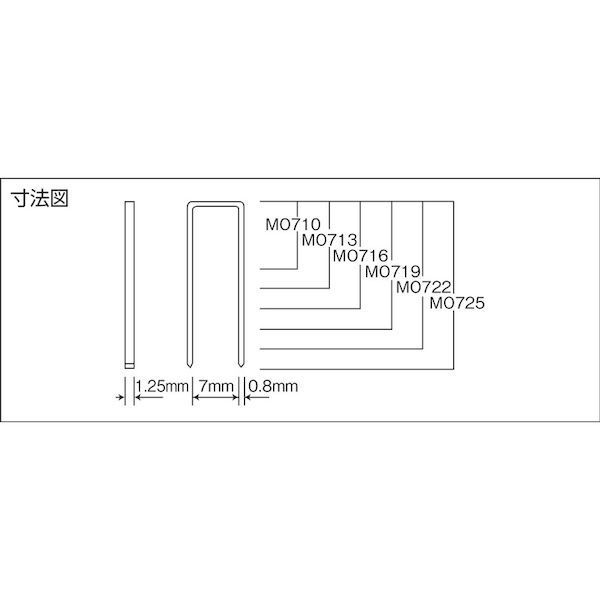 【即納在庫品】「直送」タチカワ MO725 ステープル 肩幅7mm 長さ25mm 2000本入り
