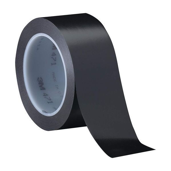 【即納在庫品】「直送」3M 471BLA50X18R プラスチックフィルムテープ　471黒　50X18　R 471BLA50X18R