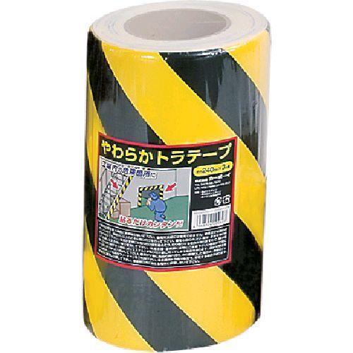 カーボーイメーカーお問い合わせ：0475-55-7820【特長】●注意喚起と衝突対策を同時におこなえます。●クッション材が内蔵されているので万が一の衝突の際も衝撃をやわらげます。【用途】●屋内用。●危険表示。●衝突対策。【仕様】●色：黄/黒●幅(mm)：240●長さ(m)：3●厚さ(mm)：3【仕様2】●粘着力：3N/10mm●引張強度：70N/10mm●切断にはカッターが必要【材質／仕上】●基材:発泡ポリエチレン●粘着剤:アクリル系【原産国】日本