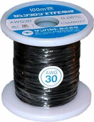 樂天商城 - (LINEクーポン有)サンハヤト AWG30-100m 黒 AWG30−100m:黒 導体φ0.26 AWG30100m黒