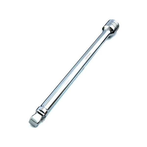 【用途】ハンドル、ソケット間に挟み、長さ調整、角度を付けるバー。【機能・特徴】差込角凸部にテーパー加工した首振りタイプです。首振り状態と固定状態のどちらにも設定可能です。【仕様】●差込角：12.7mm(1/2インチ)。●全長：250mm。●クロームバナジウム鋼。【注意事項ほか】インパクトレンチ等の動力工具では使用しないで下さい。本来の目的、用途以外での使用はしないで下さい。構造上、首振り状態は固定状態に比べて耐荷重が低くなる為、力の入れすぎに注意して下さい。作業工具 ソケット アクセサリー