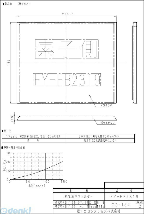 ѥʥ˥åŹ Panasonic FY-FB2319 ؤե륿