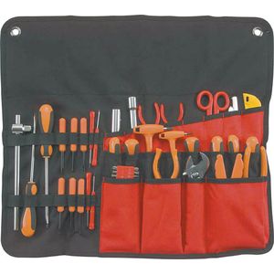 サイズW600XD20XH530ハンドル付きで持ち運びに便利なツールロール。軽量、高耐久な素材を使用。内側には小さなパーツケースを入れることが出来るポケット付き工具は付属しません 8010904655819