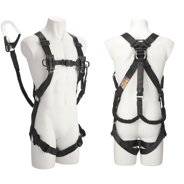 【商品説明】●特長●すぐに使える、セフハーネス＋ランヤードの一体型セット●縦ベルト用セフホルタ゛ー樹脂×2個を胸部に標準装備●スチール製パススルー式腿バックルを採用したベーシックモデル●セフホルダーに工具が収まるので、胴ベルト無しで腰周りスッキリ●体の動きを妨げないアクティブフィット構造●どんな体型にもフィットするフリーサイズ●短くなるので邪魔にならない蛇腹式ダブルランヤード●130kgまで対応可能なショックアブソーバを採用●使用可能質量：130kg以下●※肩パッド、腿パッドは付いていません●※本製品はハーネス・ランヤードが一体型となっています(着脱不可)●仕様、規格●種類：フルハーネス型タイプ1●使用可能質量：130kg以下●ランヤード長：1.5m●製品重量：2，060g●ショックアブソーバ種別：第一種(4kN)●最大自由落下距離：2.3m●落下距離 100kg：4.1m / 130kg：4.5m●材質　ベルト：ポリエステル　バックル：スチール　D環：スチール蛇腹：ナイロン　フック：スチール●付属品　セフホルダー縦ベルト用 樹脂 フィット2個検索関連ワード(商品の説明ではありません ) フルハーネス 墜落制止用器具 安全帯 セフハーネスB 蛇腹ハーネス L4 ダブルセット A4SFBJRWL4BK タジマ TJMデザイン TAJIMA 黒 ブラック すぐに使える 一体型セット 縦ベルト用 セフホルダー 樹脂 2個 胸部 標準装備 スチール製 パススルー式 腿バックル ベーシックモデル 工具が収まる 胴ベルト無し 腰周りスッキリ アクティブフィット構造 フリーサイズ 蛇腹式 ダブルランヤード 130kgまで ショックアブソーバ 高所作業 建設 製品 商品 部材 部品 資材 用品 機器 工具 現場用 業務用 業務用品 交換用 保守用 常備品 メーカー品 規格品 国内品 定番品 プロ仕様品 法人向け 産業向け 在庫品 補修用 汎用品 標準品 消耗品 取扱品 仕様 型番 純正品 新品 通販 まとめ買い 取り寄せ 手配 納品 高所作業用品 保護具 建設用品 セット品