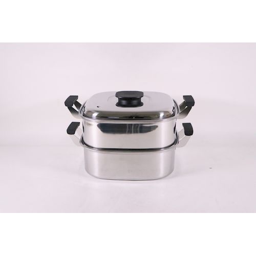 Ih/Gas Compatible - 4589511091425 神子島製作所 PE 18−0角蒸器 2段 22cm 220x220