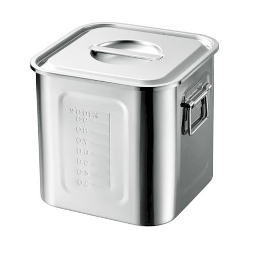 Steel Storage Containers - 4560127498228 赤川器物製作所 AG 21−0目盛付角キッチンポット 30cm 25．0L