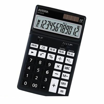 オーロラ DT125TX-K 電卓 卓上タイプ【カラー】 DT125TXK
